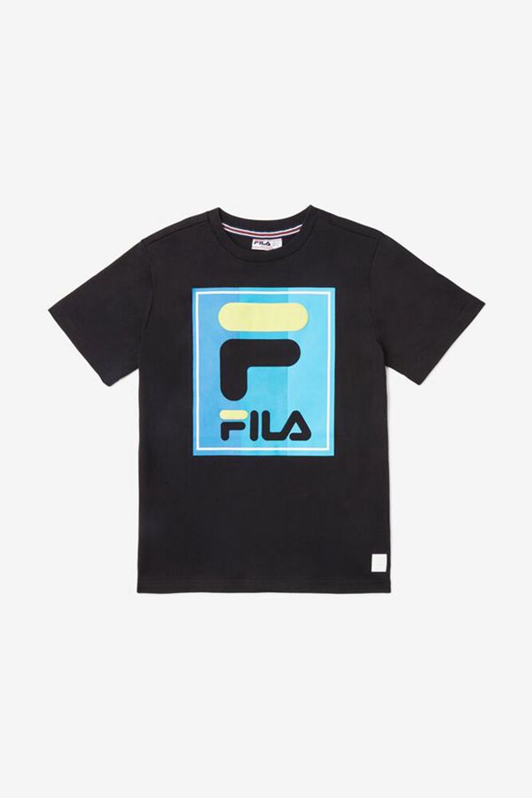 Camisetas Fila Niños Negras - Black With Logo - España 045627WPH